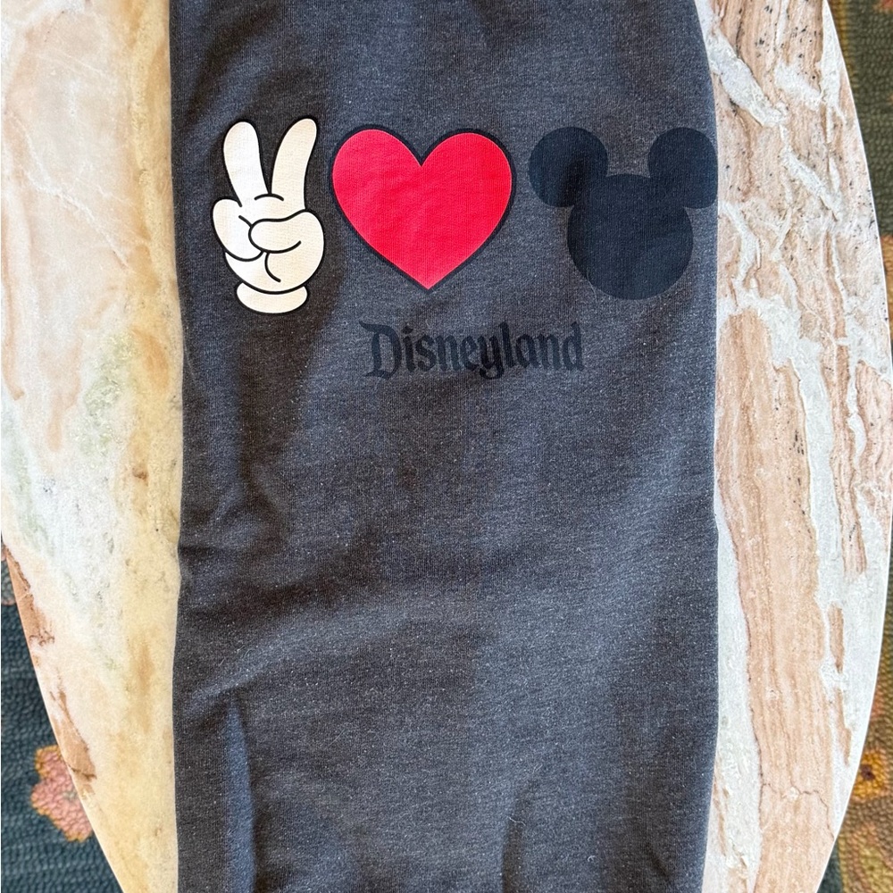 Disney Black Heather Tee with White Logo Print